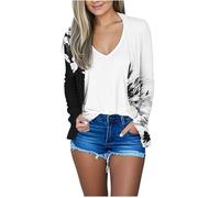 AACH Strickjacke Damen Cardigan Einfarbig Casual Strickjacken Langarm Leichte Jacke Vorne Offen Strickmantel Dünne Belüftung Strick Jacken Slim Fit Strickcardigan Draussen Übergangsmantel