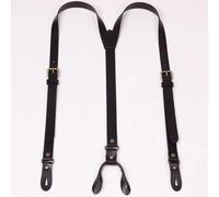 AAIXXIZAO Hosenträger Suspender Erwachsene Leder Hosenträger Herren Schicht Hosenträger Knopf Vintage Für Männer Und Frauen (Dark Curry)