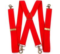 AAIXXIZAO Hosenträger Suspender Herren Hosenträger Mit Vier Schlaufen Vintage Plus Size Specialized Hosenträger Für Heavyset Herren (Rot)