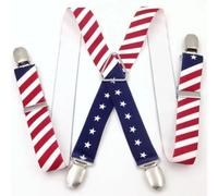 AAIXXIZAO Hosenträger Suspender Klassische Schwarze Punkte Hosenträger Elastische Vier Clip Hängende Hosen Gürtel Loser Rückengürtel (Twill Fünfzackiger Stern)