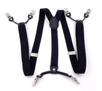 AAIXXIZAO Hosenträger Suspender Unisex Elastische Hosenträger 2,5 cm Breite 6 Clips Erwachsene Größe Elastische Hosenträger Männlich Weiblich Modell (Schwarz)