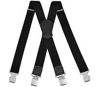 AAIXXIZAO Hosenträger Suspender Verstellbare 3-Clip Y-Förmige Arbeitskleidung Gürtelschnalle Jeans Hosenträger Unisex Bequeme Atmungsaktive Strapazierfähige Hüftgurte (Schwarzes Und Schwarzes Leder)