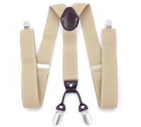 AAIXXIZAO Hosenträger Suspender Verstellbare Breite Gurt Herren Hosenträger Elastische Träger Hosenträger Für Männer (Beige)