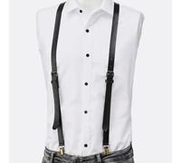 AAIXXIZAO Hosenträger Suspender Vintage DREI-Clip Elastische Hosenträger Für Männer Frauen Casual Hosenträger (Schwarz)