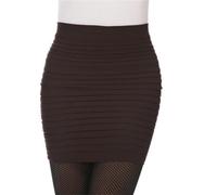 AAIXXIZAO Hübscher Rock Bleistiftrock Damen Elastischer Falten Rock Hohe Taille Bodycon Mini Rock Büro Kurze Bleistift Röcke Solid One Size Kaffee