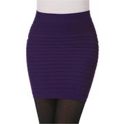 AAIXXIZAO Hübscher Rock Bleistiftrock Damen Elastischer Plissee Rock Hohe Taille Bodycon Mini Rock Büro Kurze Bleistift Röcke Solid One Size Lila