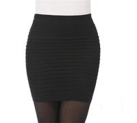 AAIXXIZAO Hübscher Rock Bleistiftrock Damen Elastischer Plissee Rock Hohe Taille Bodycon Mini Rock Büro Kurze Bleistift Röcke Solid One Size Schwarz