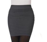AAIXXIZAO Hübscher Rock Bleistiftrock Damen Elastischer Plissee Rock Hohe Taille Bodycon Mini Rock Büro Kurze Bleistift Röcke Solid One Size Gray