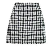 AAIXXIZAO Hübscher Rock Bleistiftrock Damen Frauen Rüschen Falten Röcke Hohe Elastische Taille Plaid Zipper Rock S 1