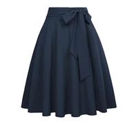 AAIXXIZAO Hübscher Rock Bleistiftrock Damen Mit Hoher Taille Ausgebreitete Midi-Röcke Einfarbige Rock Taschen Für Damen Elegante Damen Gürtel Lässig Lose Röcke XL Dunkelblau