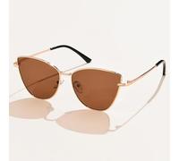 AAIXXIZAO Sonnenbrille Herren Dreieck Metallrahmen Sonnenbrille Frauen Trendige Kleine Mode Sonnenbrille Einheitsgröße Braun