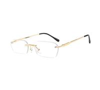 AAIXXIZAO Sonnenbrille Herren Mode Randlose Sonnenbrille Im Trend Klar Männer Rechteck Schattierungen Goldenklar