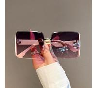 AAIXXIZAO Sonnenbrille Herren Quadratische Rahmenlose Sonnenbrille Für Frauen Mode Vintage Brille Männer Luxus Schattierungen Uv400 Brillen Einheitsgröße C