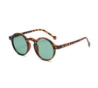 AAIXXIZAO Sonnenbrille Herren Vintage Runde Sonnenbrille Frauen Männer Klassische Schatten Sonnenbrille Mode Nieten Dekorieren Brillen Einheitsgröße C3Leoaprd-Grün