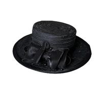 AAIXXIZAO Sonnenhut Strohhut Hut Damen Mode Frauen Mesh Kirchenhut Mit Perle Schleife Breite Krempe Kappe Hochzeit Party Hüte Strand Sonnenschutz Kappen Schwarz