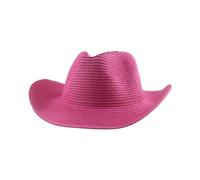 AAIXXIZAO Sonnenhut Strohhut Hut Damen Strandhüte Für Frauen Cowboyhut Panama Breite Krempe Solide Jazz Kappe Mann Hut Stroh Sonnenhut 56-58Cm Rosarot