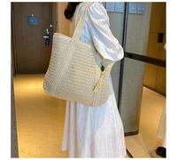 AAIXXIZAO Strohtaschen Strandtasche Trendige Geflochtene Strandbeuteltasche Mit Großem Fassungsvermögen Einfaches Design Damen-Umhängehandtasche Lightrice