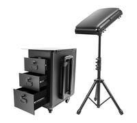 Aangeebone Kosmetikkoffer Trolley mit Armlehnenständer,Kosmetikkoffer Trolley Tattoo Koffer,Tattoo Tisch Beauty Stand,mit 3 Schubladen und 4 Universalrädern,für Kosmetik Aufbewahrung Schminkkoffer