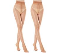 Aaronano Strumpfhose Damen Glänzend Nahtlose Strumpfhosen 20D Feinstrumpfhose Glossy Glanzstrumpfhose Hautfarbe Schwarz