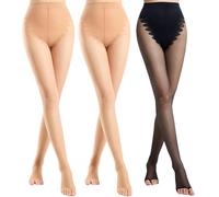 Aaronano Strumpfhose Damen Zehenfrei Toeless Strumpfhosen Ohne Zehen Hautfarbe Schwarz Feinstrumpfhose 20DEN