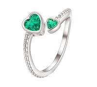 aaSccex Ringe Für Jugendliche Mädchen Mädchen-Ring 925er-Sterlingsilber, Geburtsstein-Ringe für Frauen, verstellbar, offener Herz-Ring, Sternbild-Monats-, für Teenager-Mädchen, Ringe Für (E, A)