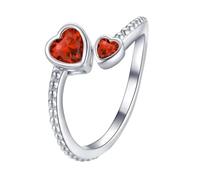 aaSccex Ringe Für Jugendliche Mädchen Mädchen-Ring 925er-Sterlingsilber, Geburtsstein-Ringe für Frauen, verstellbar, offener Herz-Ring, Sternbild-Monats-, für Teenager-Mädchen, Ringe Für (A, A)