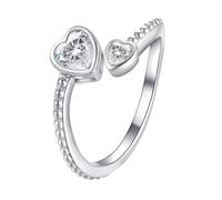 aaSccex Ringe Für Jugendliche Mädchen Mädchen-Ring 925er-Sterlingsilber, Geburtsstein-Ringe für Frauen, verstellbar, offener Herz-Ring, Sternbild-Monats-, für Teenager-Mädchen, Ringe Für (D, A)