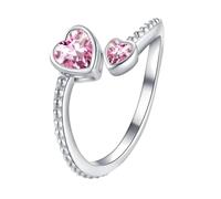 aaSccex Ringe Für Jugendliche Mädchen Mädchen-Ring 925er-Sterlingsilber, Geburtsstein-Ringe für Frauen, verstellbar, offener Herz-Ring, Sternbild-Monats-, für Teenager-Mädchen, Ringe Für (J, A)
