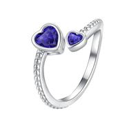 aaSccex Ringe Für Jugendliche Mädchen Mädchen-Ring 925er-Sterlingsilber, Geburtsstein-Ringe für Frauen, verstellbar, offener Herz-Ring, Sternbild-Monats-, für Teenager-Mädchen, Ringe Für (I, A)