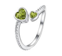 aaSccex Ringe Für Jugendliche Mädchen Mädchen-Ring 925er-Sterlingsilber, Geburtsstein-Ringe für Frauen, verstellbar, offener Herz-Ring, Sternbild-Monats-, für Teenager-Mädchen, Ringe Für (H, A)