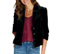 aaSccex Samtblazer Damen Schwarz Blazer Womens Jacket Business Outfit Sweatblazer Sakko Elegant Damenblazer Samt Trachtenblazer Kostüme Und Blazer Sassyclassy Cardigan Kurzmantel Übergangsjacke