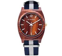 AB AETERNO "Dusk White Blue" Holz Sandelholz Rot Swiss Quarz Weiß Hypoallergen Analog Stoff Nato Blau Unisex Uhr