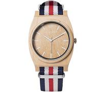 AB AETERNO Route White Blue Red Ahorn Holz Weiß Swiss Quarz Hypoallergen Rot Blau Unisex Uhr