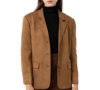 Ababalaya Damen-Blazer-Jacke aus Wildlederimitat 2024, Herbstmode, Outfits, übergroß, lässiger Mantel, A-Vintage Brown, S