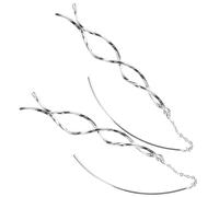 Abaodam 1 Paar Damen Ohrhänger Quasten Baumelnde Ohrringe Kupferplattiert Silber lang Leicht Hautverträglich für Hochzeit Geburtstag Valentinstag