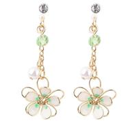 Abaodam 1 Paar Ohrringe Damen Ohrhänger Ohrentropfen Kreativer Ohrschmuck Grün Harz Blumenförmig Modisch für Party und Alltag