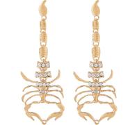 Abaodam 1 Paar Reptilien Ohrringe mit Strass Baumelnde Tropfenohrringe aus Metall In Gold Modische Statement Ohrringe für Damen zu Halloween und Alltag