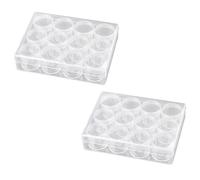 Abaodam 2 Stück Aufbewahrungsbox für Schmuck mit 12 Fächern Transparentes Abs Material Stabiler Perlenorganizer für Ohrringe und Armbänder für Reise und Zuhause