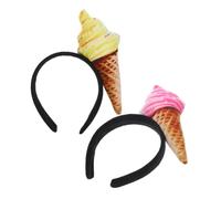 Abaodam 2 Stück Haarreif Eiscreme Design Modisches Stoffstirnband für Damen Geeignet für Kurze Haare und Festliche Anlässe