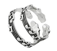 Abaodam 2 Stück Offene Musiknoten Ringe Verstellbare Kupfer Partner Ringe Damen Herren Vintage Design Langlebig Komfortabel Hochzeit Jahrestag Geschenk