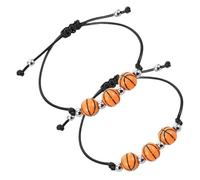 Abaodam 2 Stück-pack Basketball Armbänder Aus Acrylperlen Sportarmband Mit Basketball Motiv Bequemes Unisex Armband Für Outdoor Fitness Und Events