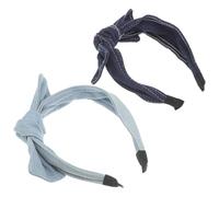 Abaodam 2 Stück pack Modische Stirnbänder mit Breitem Kopfband und Jeans Schleife aus Polyester Vielseitiges Haarband Accessoire für Make Up Routinen und Themenpartys