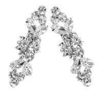 Abaodam 2 Stück Strass Schuhclips Silber Funkelnde Brautschuhschnallen mit Schmucksteinen Dekorative Schuhanhänger für Damen Hochzeits und Party Schuhe