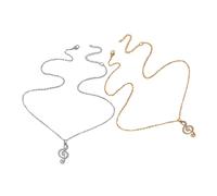 Abaodam 2 Stück Trendige Notenanhänger Halsketten für Frauen Modische Strass Schmuckstücke mit Bequemer Schlüsselkette Jugendlicher Hiphop stil für Alltag Partys und Besondere Anlässe