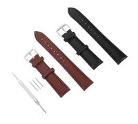 Abaodam 2 Stück Vintage Uhrenarmbänder aus Rindsleder Verstellbar 20mm Breit mit Silberner Dornschließe Hautfreundlich und Langlebig Lederarmband für Herren Passend für Arbeit Reisen und