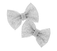 Abaodam 2 Stück Wasserdichte Abnehmbare Strass schleifen Schuh charms Modische DIY schuhdekoration für Damen Weiße Schmuck applikationen für Turnschuhe und Slipper