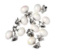 Abaodam 20 Stück Abnehmbare Metall Broschenknöpfe für Frauenhemden Perlen Design ohne Nähen Tragbare Sofort Tasten für Modische Kleidungsschutz