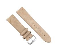 Abaodam 20mm Beigefarbenes Uhrenarmband aus Rindsleder Verstellbares Ersatzband mit Edelstahl Schließe Komfortables Armband für Herren und Damen
