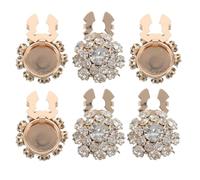 Abaodam 3 Paare Knopfabdeckungen Manschettenknöpfe mit Strass Goldfarbene Basis Dekorative Ärmelknöpfe für Herren Damen Eleganter Hemdschmuck für Hochzeit Business Geburtstag Weihnachten