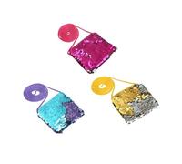 Abaodam 3 Stück Münzgeldbörse mit Glitzer Pailletten Kleine Quadratische Geldbörse für Kleinigkeiten Modische Umhängetasche für Mädchen Praktische Kleine Handtasche für Zufällige Farbe